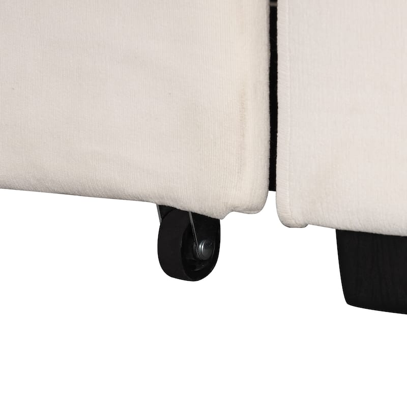 108.3'' Spacious U-Shape Sectional Sofa for 6, Pull-Out Bed, Lounge Chair with USB & Type-C Ports