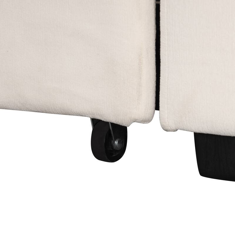 Versatile 7-9 Seat Sofa, Floral Design with USB Ports & Hidden Expandable Seats