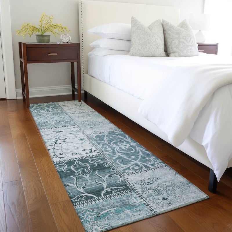 Alfifi Patchwork Weather Resistant Timeless Fusion Round Outdoor Rug
