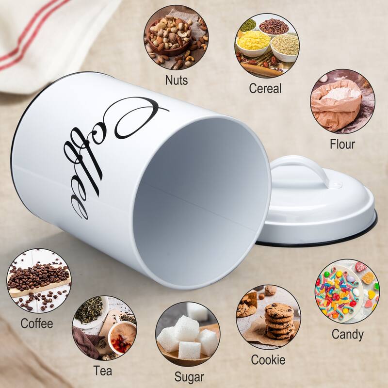 3-Piece Coffee Tea Sugar Containers with Lids for Countertop