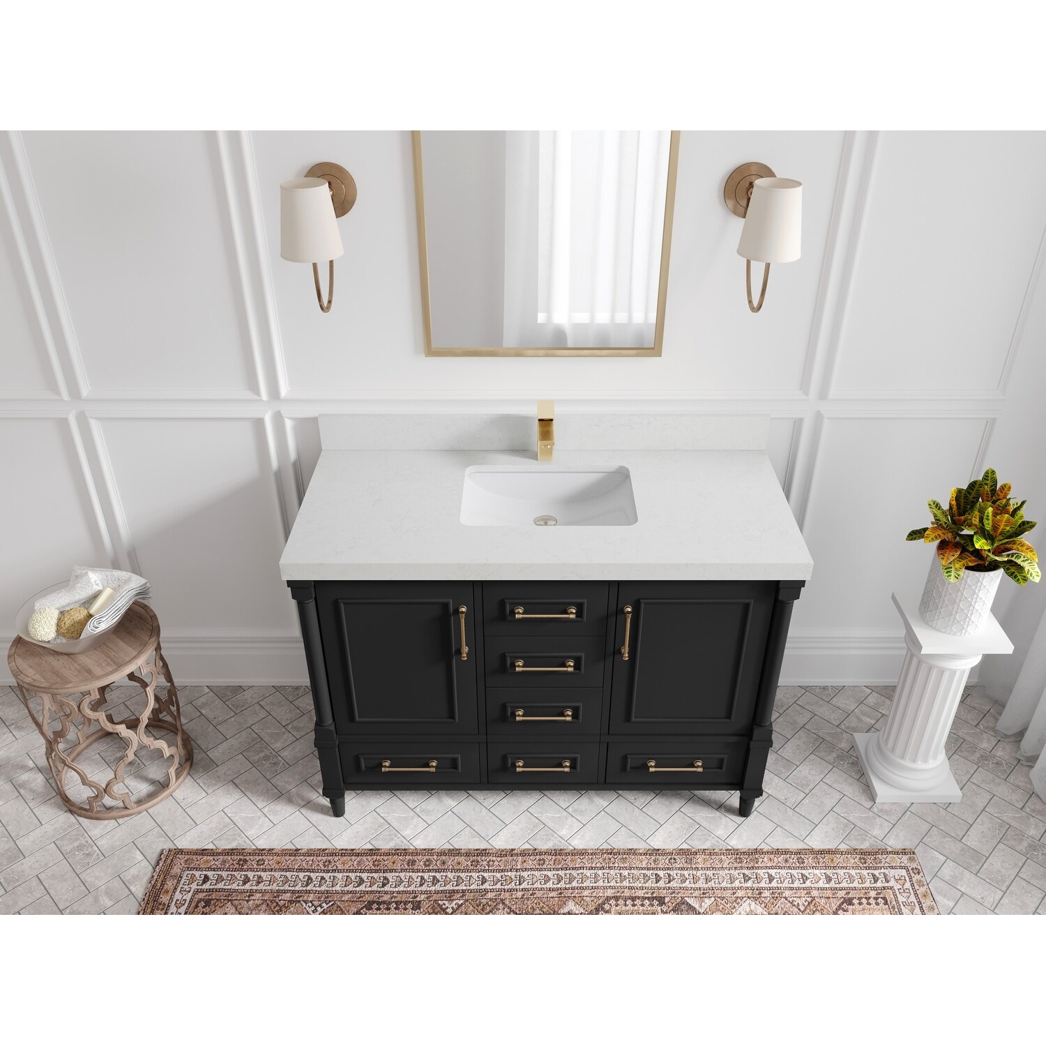 Willow Collections 48 in. W x 22 in. D Aberdeen Single Bowl Sink Bathroom Vanity with Countertop