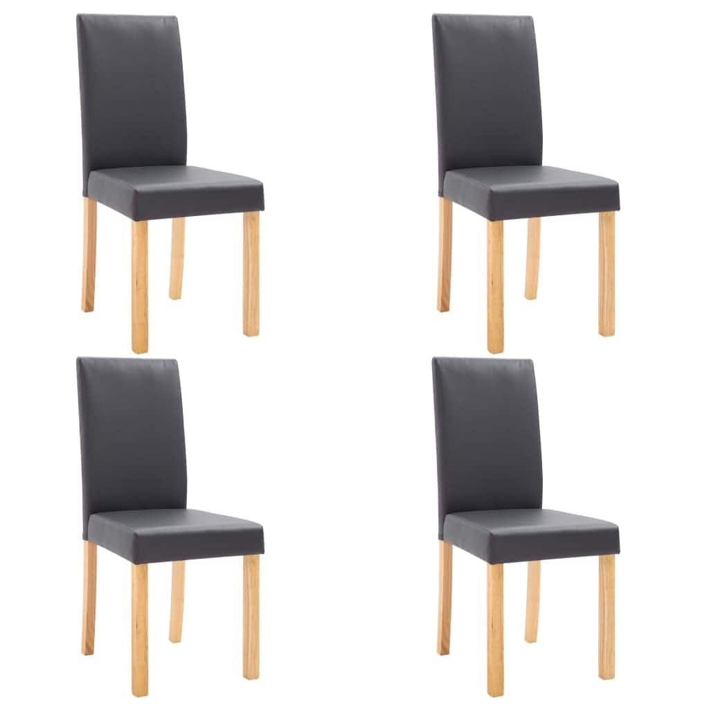vidaXL Dining Chairs 4 pcs Gray Faux Leather