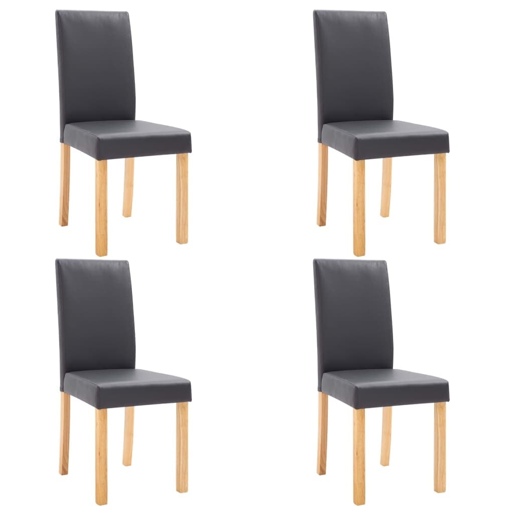 vidaXL Dining Chairs 4 pcs Gray Faux Leather