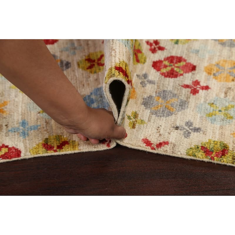 Vegetable Dye Gabbeh Kashkoli Wool Area Rug Hand-knotted Foyer Carpet - 3'2" x 4'10"