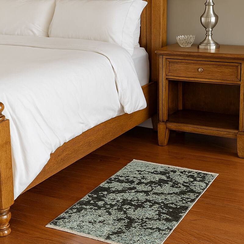 HERAT ORIENTAL Turkish Modern Erased Design Wool & Silk Rug - 2' x 2'11"