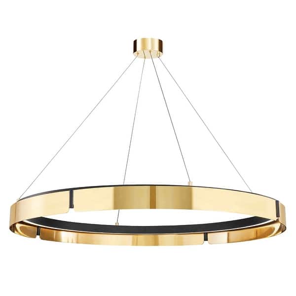slide 2 of 6, Hudson Valley Tribeca Large LED Chandelier Aged Brass