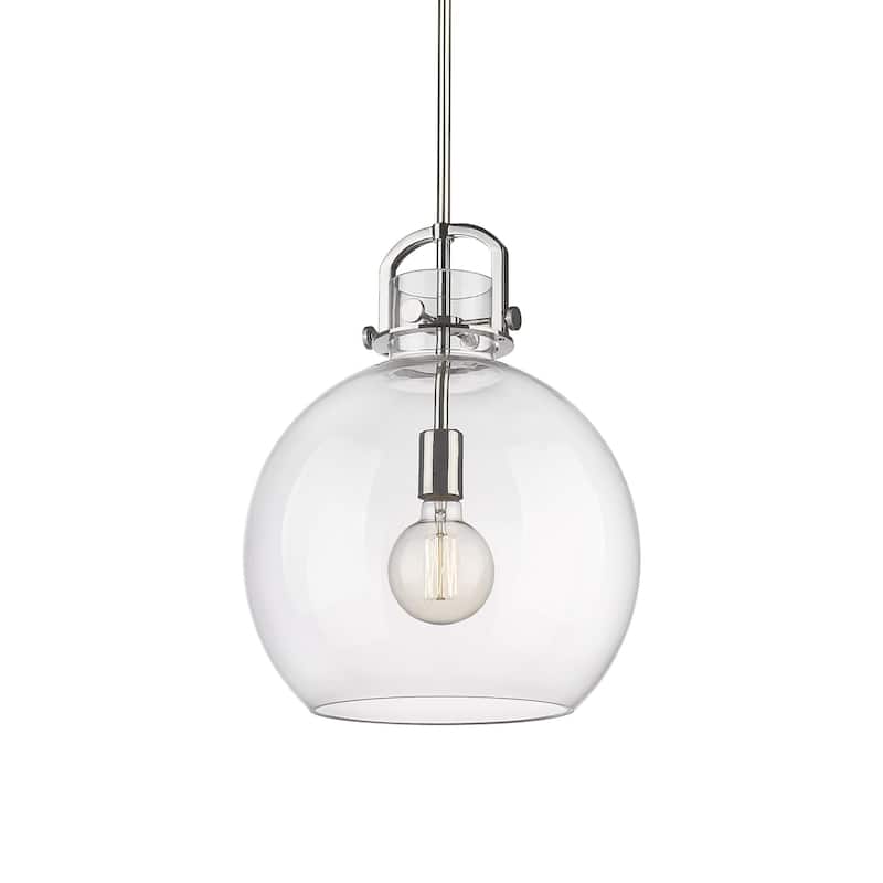 Innovations Lighting 410-1SL-20-14 Newton Sphere Pendant Newton Sphere - Polished Nickel / Clear