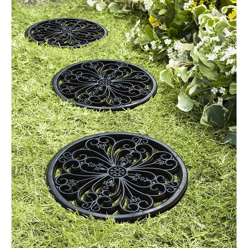 A1HC Rubber Step Mat Multi Functional -Garden Stepping Stone Mat, Outdoor Decorative Tray