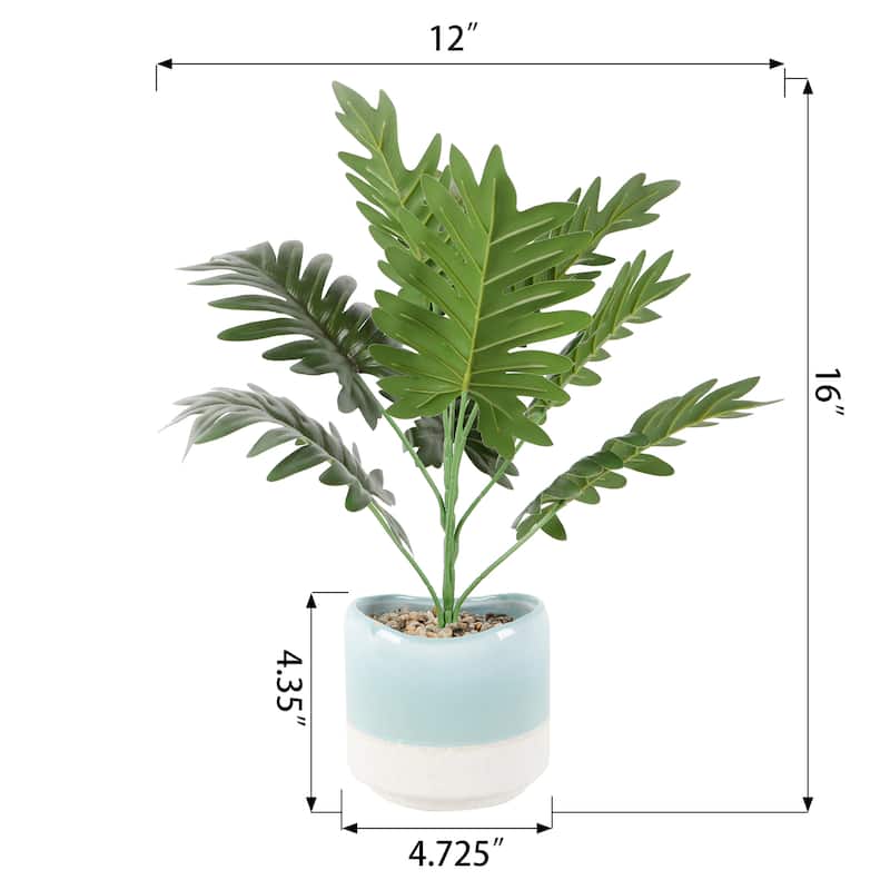16"H Split Leaf in 4.75" Ceramic 4.75*4.75*4.25
