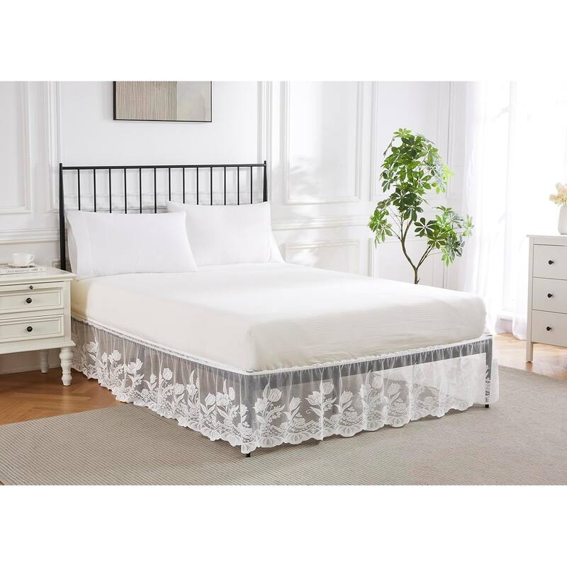 WARM HOME DESIGNS Farmhouse Bed Skirt for Bed.