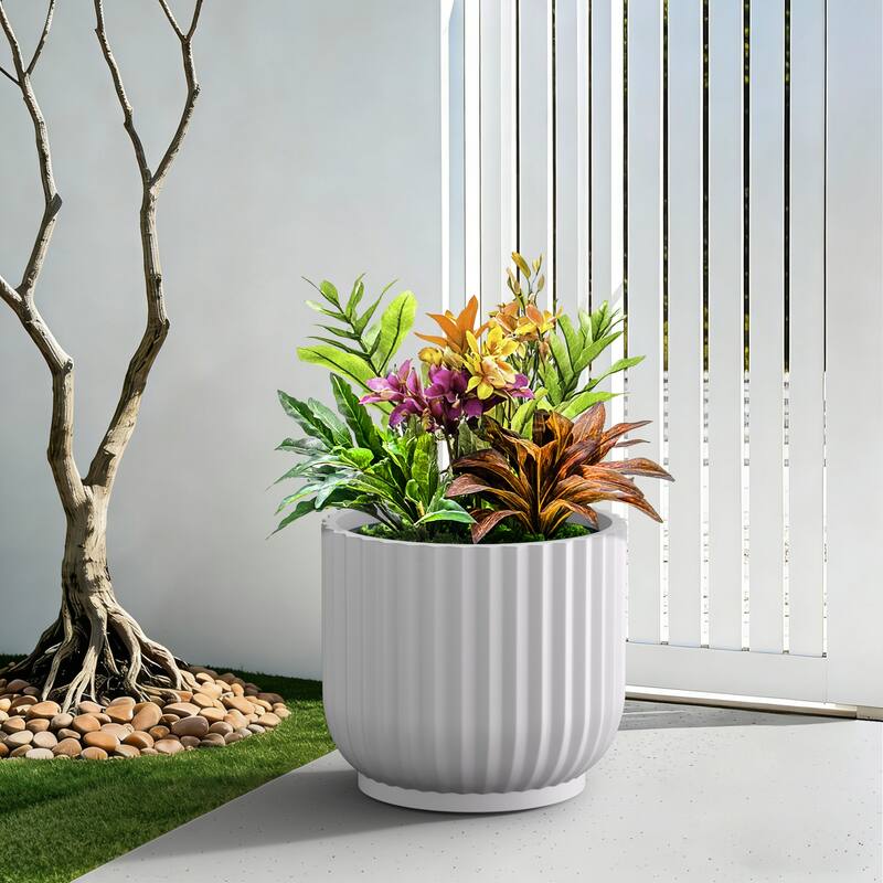 Upgraded Interior Concrete Round Planter / Pot Drainage Hole