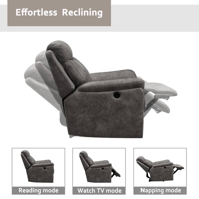 Ash Power Recliner with USB port