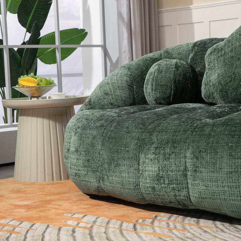HOMEFUN Chenille Upholstered Durable Comfort Lounger Bean Bag Lazy Sofa