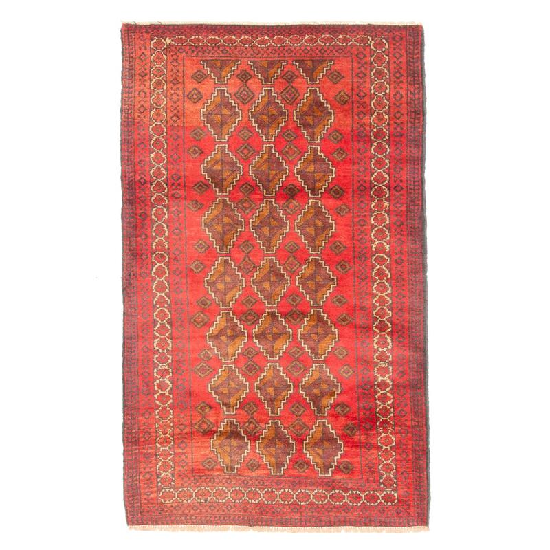 ECARPETGALLERY Hand-knotted Teimani Red Wool Rug - 2'7 x 4'4
