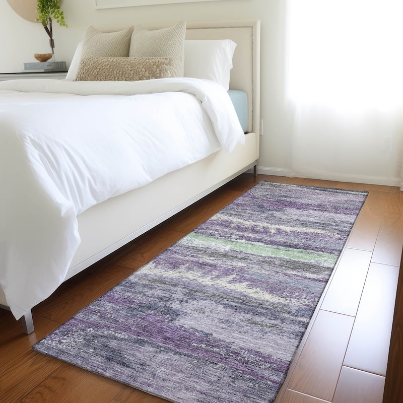 Premium Washable Super Soft Modern Casual Mayfield Rug - Purple - 2'3" x 7'6"