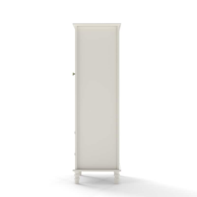 Minimalist Sideboard with Glass Doors & 2 Drawers, Modern Buffet Cabinet for Dining Room and Living Room