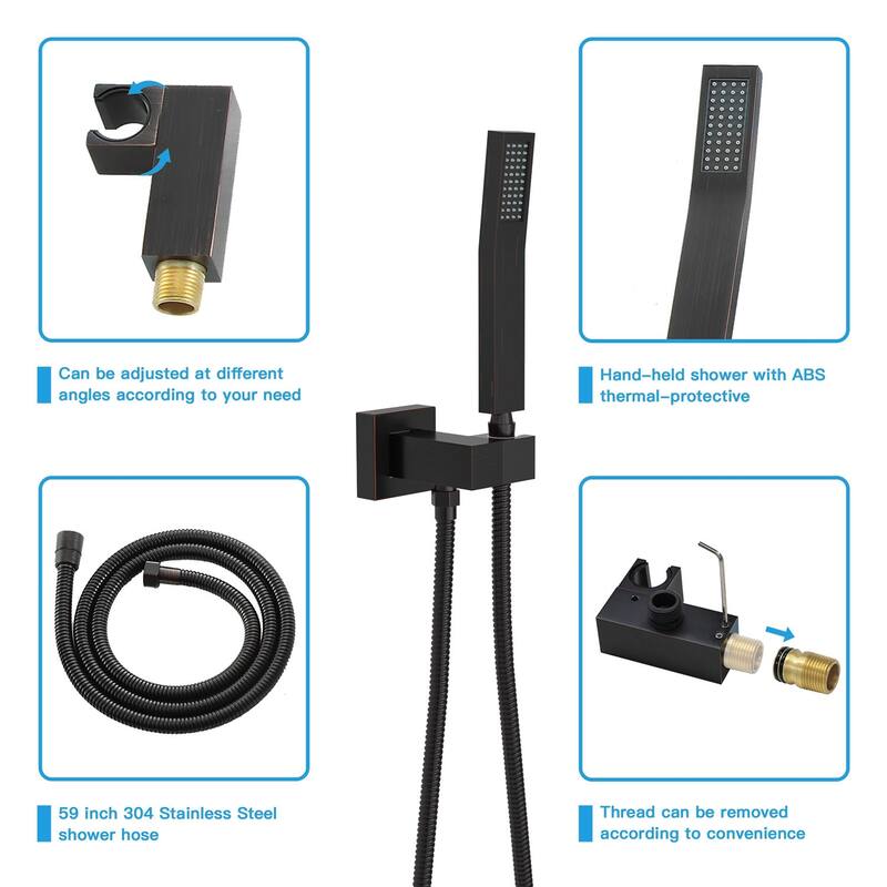 Topcraft 10-inch Ceiling Mount Square Shower System with Rough-in Valve - 10*10