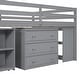 preview thumbnail 100 of 103, Modern Wooden Loft Bed with Retractable Writing Desk and 3 Drawers, Storage Stairs and Shelves