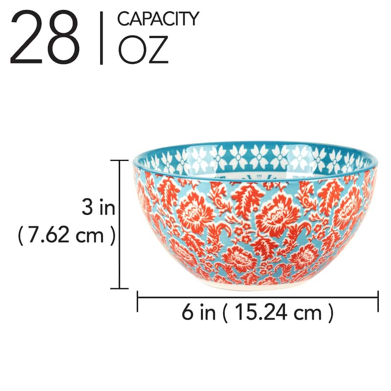 Certified International Panache Set of 6 All Purpose Bowl 6" 6 asst - 6" Diam x 3"