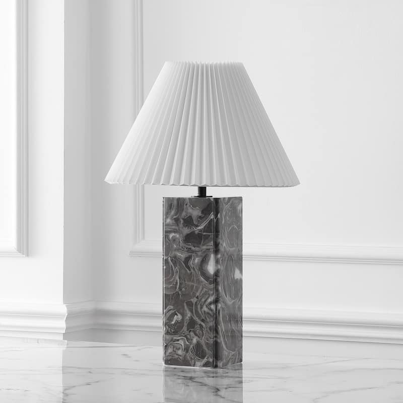 SAFAVIEH Couture Mackenzie Square Marble Table Lamp - 16"W x 16"D x 25"H