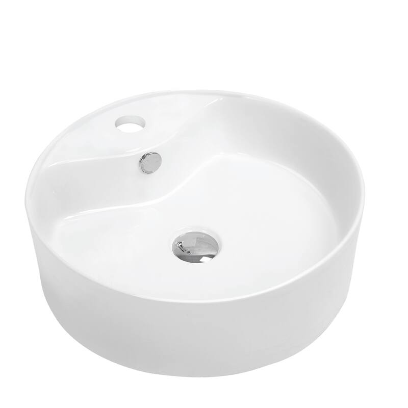 Karran Valera 18" Vitreous China Vessel Bathroom Sink in White with Overflow Drain