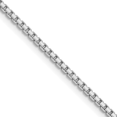 Curata 925 Sterling Silver Rhodium 1.7mm Diamond Cut Box Chain Necklace Options: 16 18 20 24
