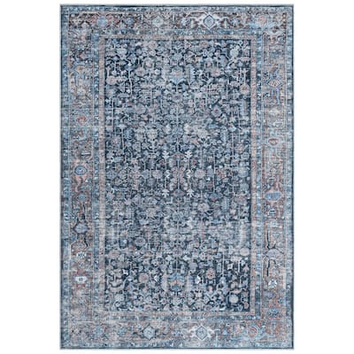 Everwash Callaghan Edith Distressed Vintage Machine Washable Area Rug