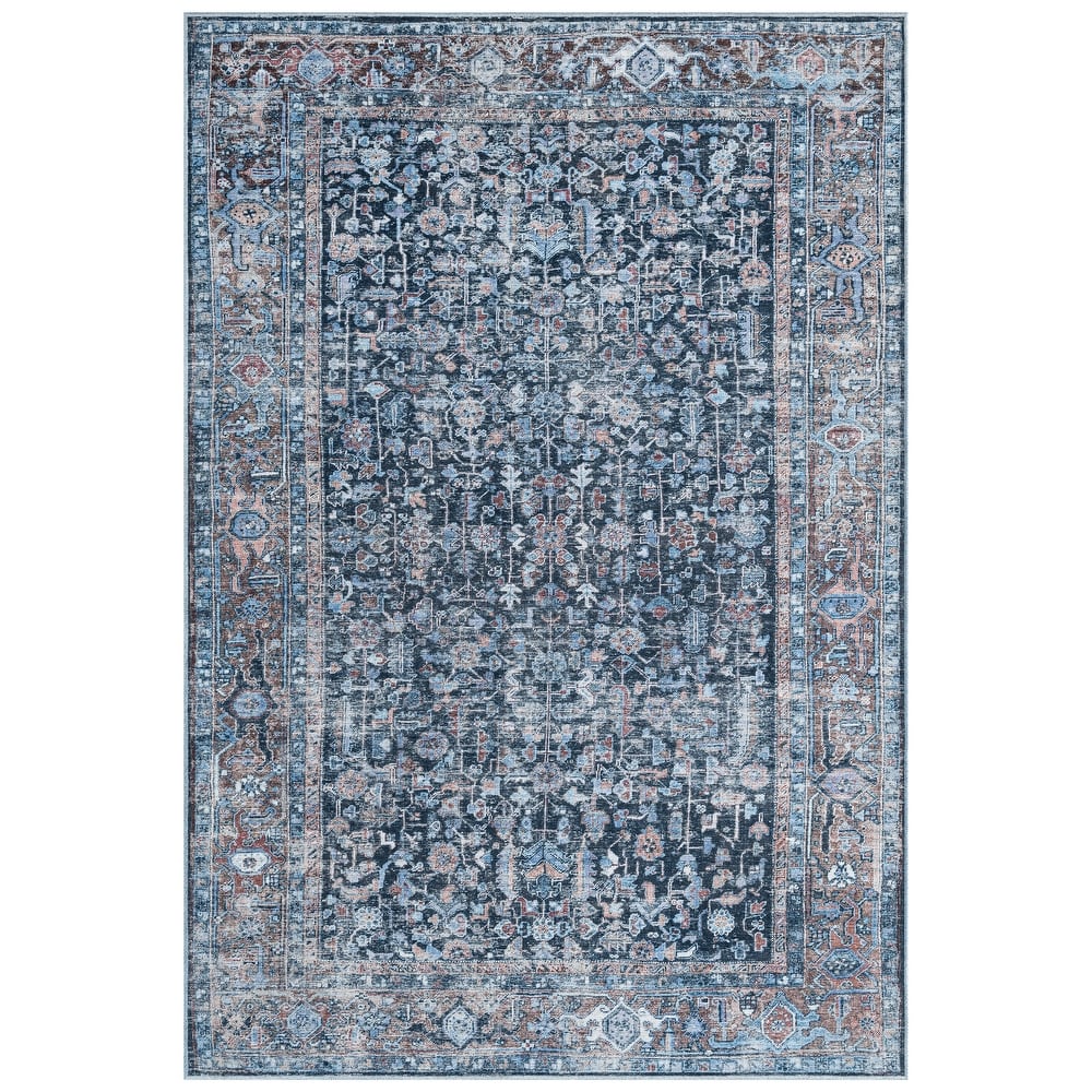 Everwash Callaghan Edith Distressed Vintage Machine Washable Area Rug