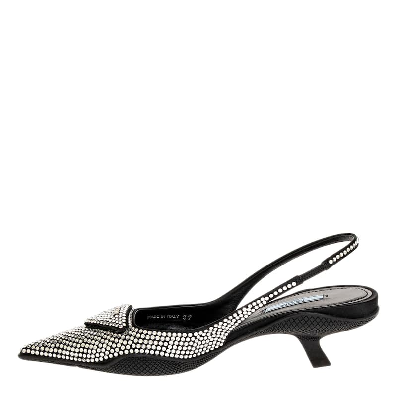 Prada Slingback Pumps with Crystals