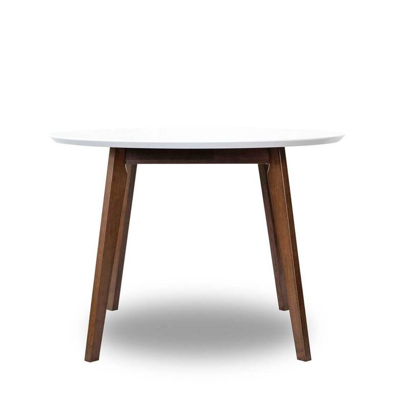 GDFStudio - Alina Modern Dining Set with 43" Solid Wood Round Dining Table and 4 Dining Chairs
