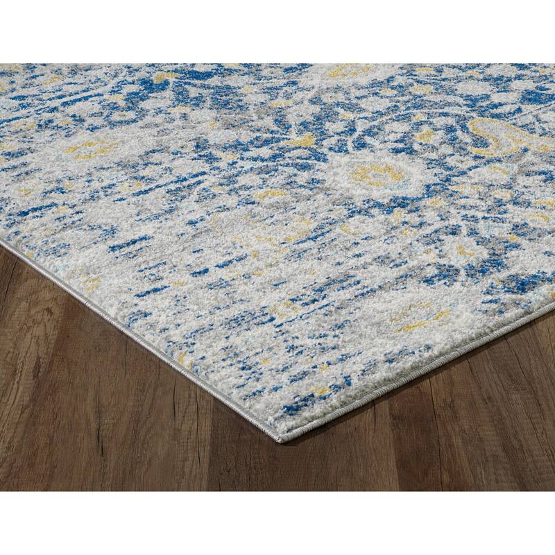 Porch & Den Spirited Mid-Century Distressed Floral Area Rug