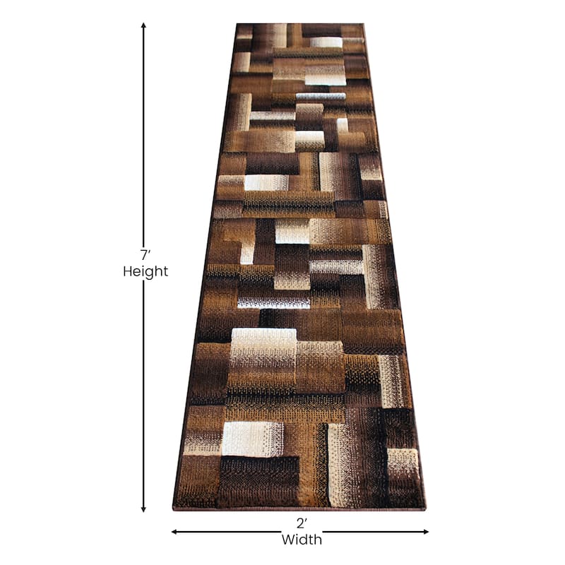 Modern Geometric Style Color Blocked Indoor Area Rug