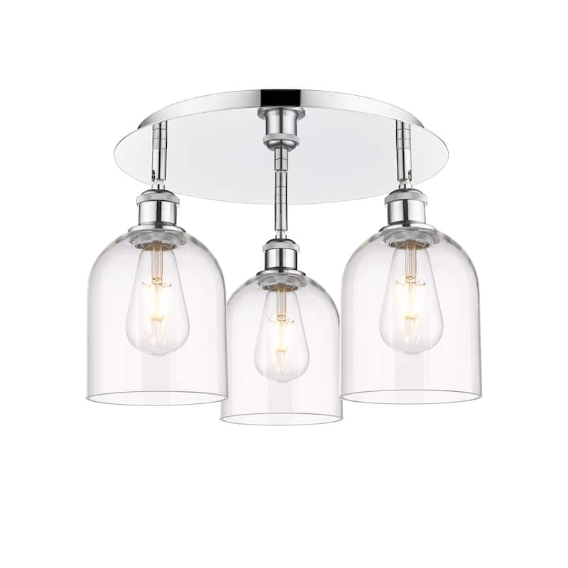 Innovations Lighting 516-3C-11-18 Bella Flush Bella 3 Light 18" Wide - Polished Chrome / Clear