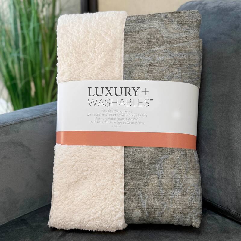 Premium Machine Washable Abstract Contemporary Sherpa Throw Blanket