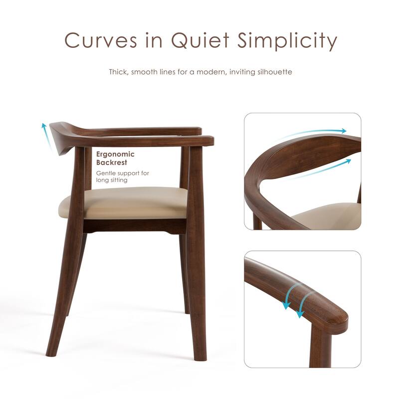 Furniture of America Abigail I Mid-Century Modern 5-Piece Rich Walnut Solid Wood Dining Set