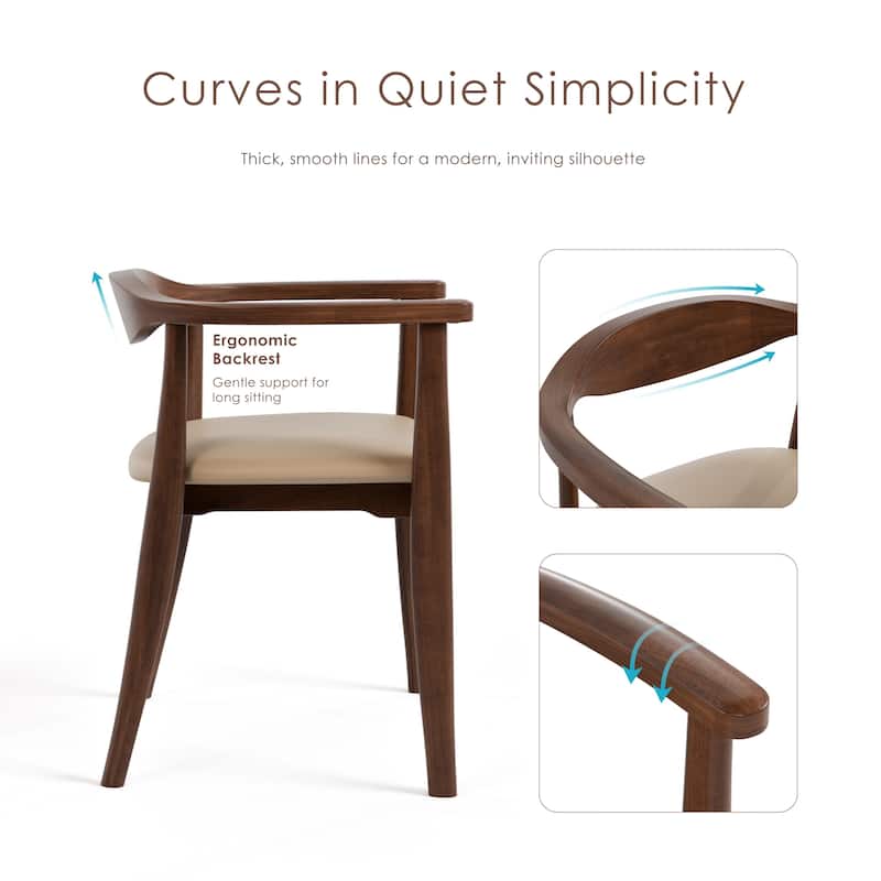 Furniture of America Abigail I Mid-Century Modern 7-Piece Rich Walnut Solid Wood Dining Set