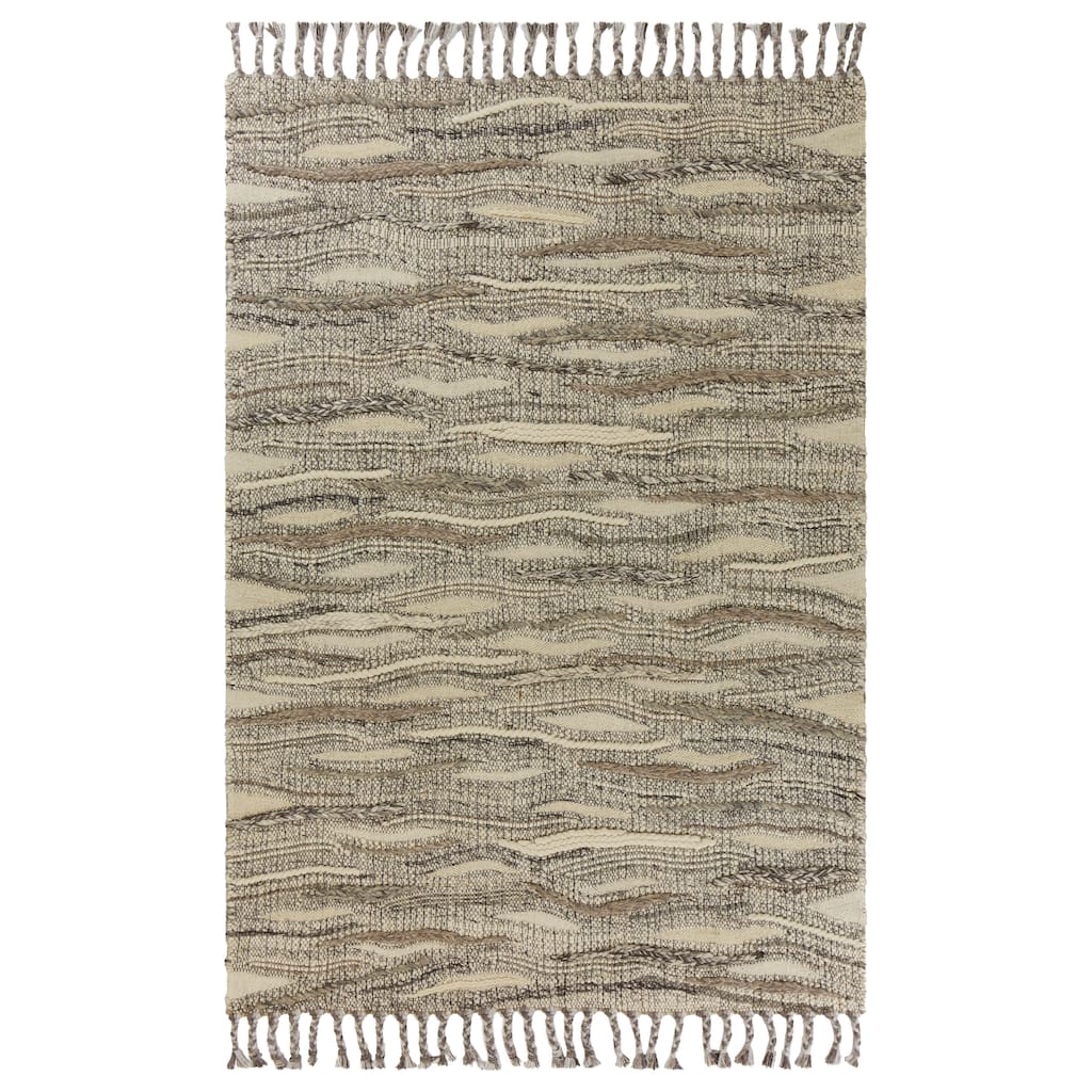 Domani Casual Ivory Hand-Knotted Wool & Silk Area Rug
