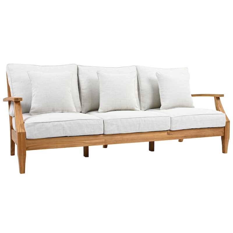 SAFAVIEH Couture Martinique Wood Patio Sofa - 82"W x 35"D x 32"H