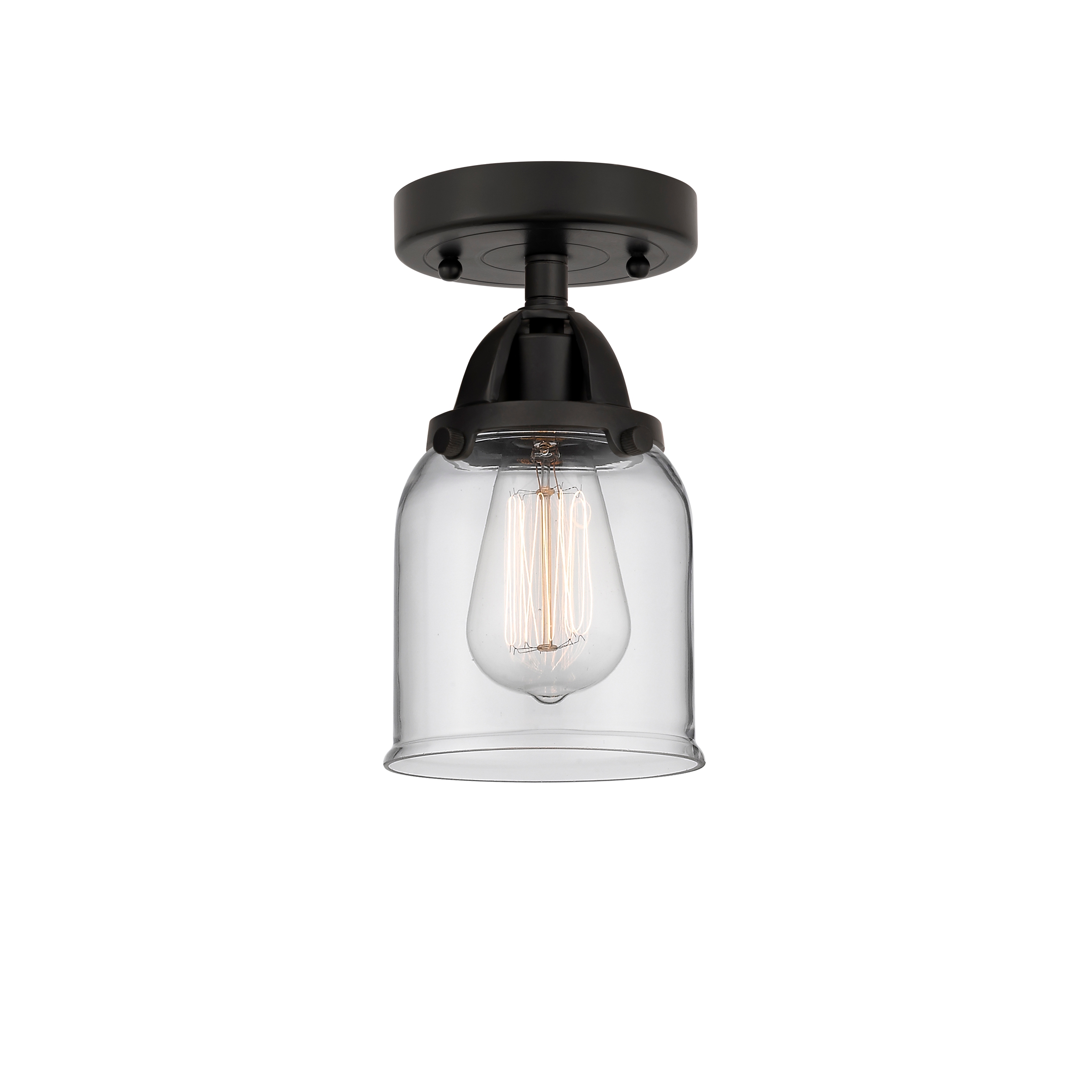 Bell black shop flush mount light