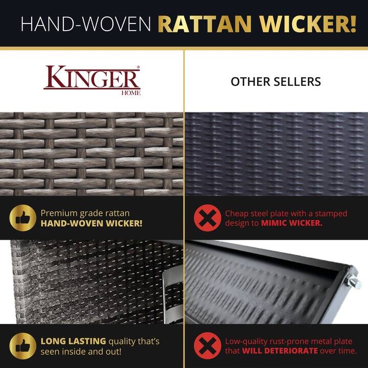 Kinger Home Ethan Rattan 5-Piece Patio Furniture Set - 42-Inch