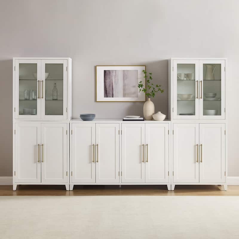 Roarke 3Pc Sideboard And Pantry Set W/ Glass Door Hutch