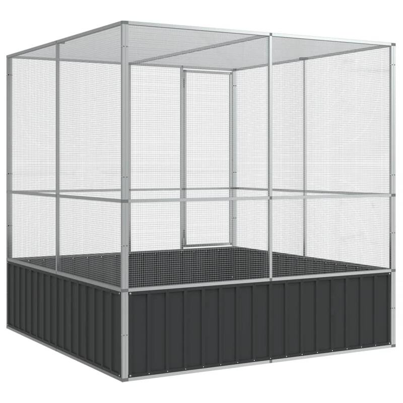 vidaXL Aviary Silver Steel with different size