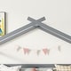 preview thumbnail 5 of 11, Twin Low Loft House Bed with Slide, Ladder, Safety Guardrails, House Roof Frame