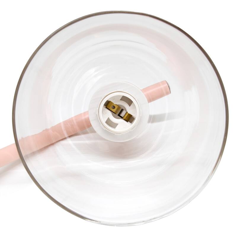 Curved Arm Desk Lamp with Glass Shade - 15.75" - Pink