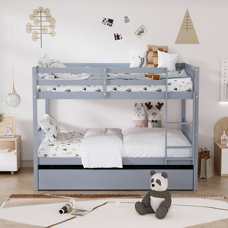 Ouyessir Full Over Full Bunk Bed with Trundle