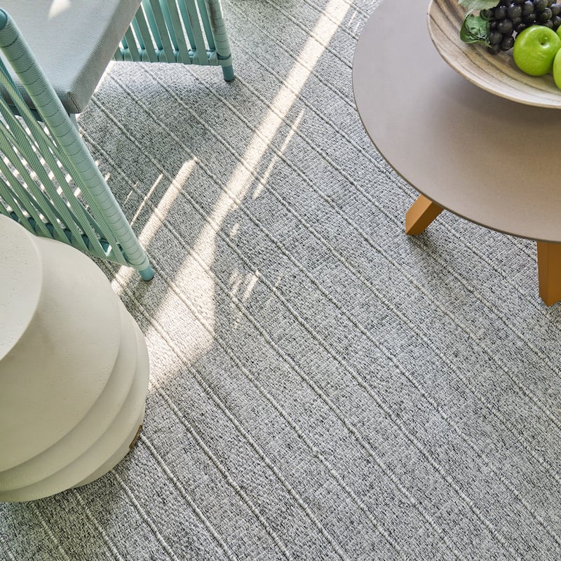 Nova Indoor/Outdoor Flatweave PET yarn Grey Area Rug.