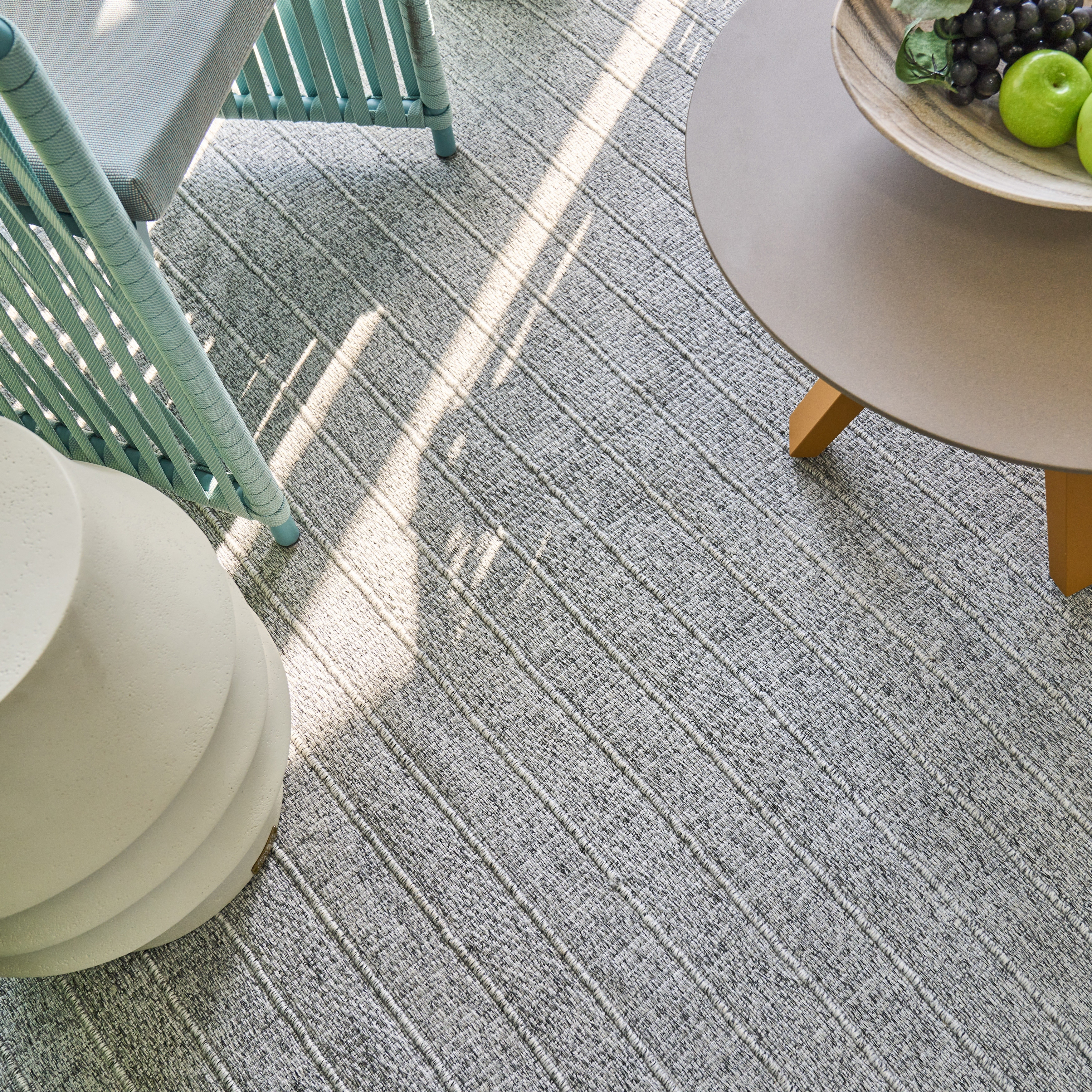 Nova Indoor/Outdoor Flatweave PET yarn Grey Area Rug.