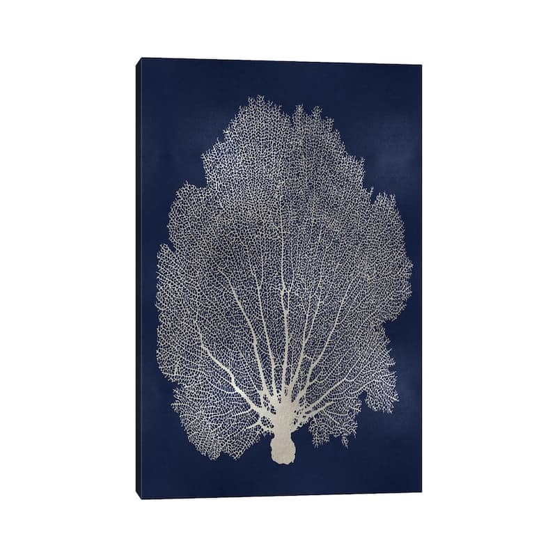 iCanvas "Sea Fan Silver on Blue II" by Melonie Miller Canvas Print