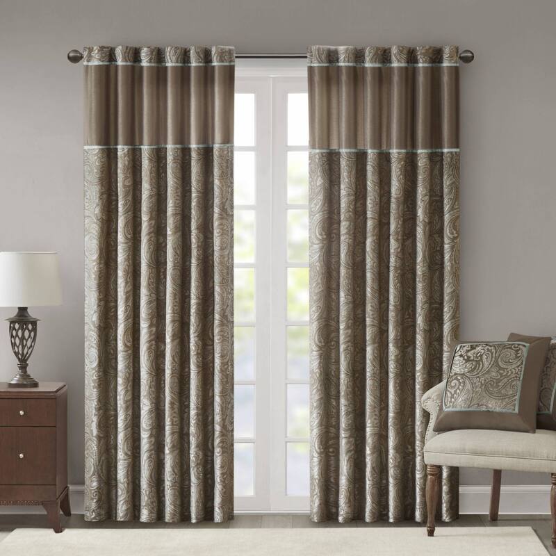 Madison Park Whitman Jacquard Curtain Panel Pair