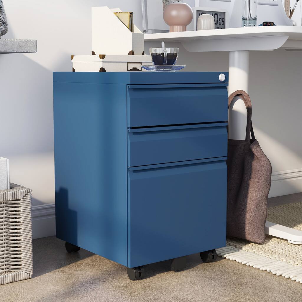 Maddox Modern Matte 3-Drawer Mobile File Cabinet by Furniture of America